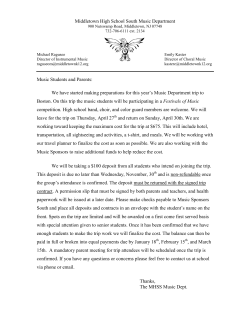 trip packet - MHSS Choir