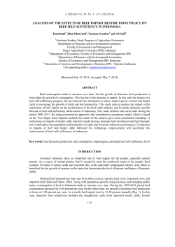 analysis of the effects of beef import restrictions policy on beef self