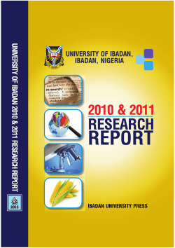 University of Ibadan 2010 and 2011 Research Report