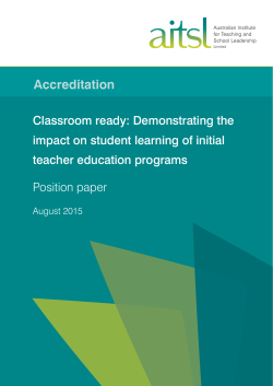 Accreditation - Australian Institute for Teaching and School Leadership