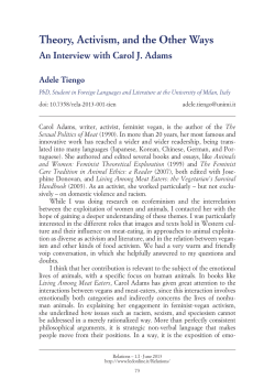 Theory, Activism, and the Other Ways: an Interview