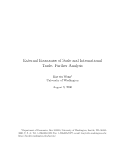 External Economies of Scale and International Trade