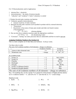 The sum of all oxidation numbers of all elements = charge on