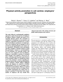 Physical activity promotion in call centres