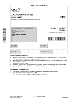 Unit F452 - Programming techniques and logical methods