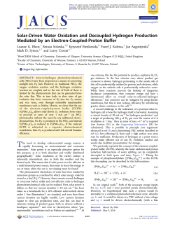 Solar-Driven Water Oxidation and Decoupled