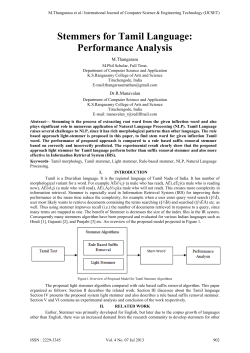 Stemmers for Tamil Language: Performance
