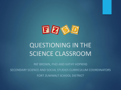 A6: Using Questioning and Discussion in the Science and