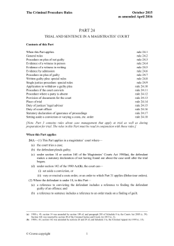 Criminal Procedure Rules: Part 24 Trial and sentence in a