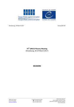 75 GRECO Plenary Meeting (Strasbourg, 20-24 March 2017