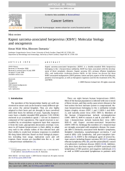 Kaposi sarcoma-associated herpesvirus (KSHV) - UNC