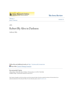 Robert Bly Alive in Darkness - Iowa Research Online
