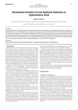 Dissolution Kinetics of Icel-Aydincik Dolomite in Hydrochloric Acid