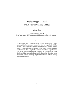 Defeating Dr. Evil with self-locating belief