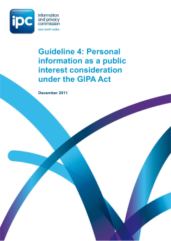 Personal information as a public interest consideration under the