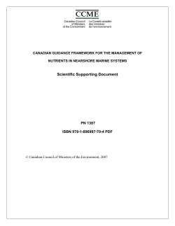Canadian Guidance Framework for the Management of Nutrients in