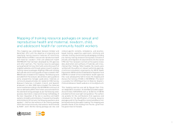 Mapping of training resource packages on sexual and reproductive