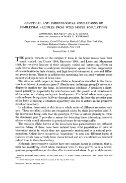 GENETICAL AND EMBRYOLOGICAL COMPARISONS