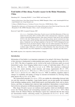 Food habits of blue sheep, Pseudois nayaur in the Helan Mountains