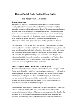 Human Capital, Social Capital, Ethnic Capital and Employment