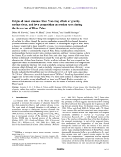 Origin of lunar sinuous rilles - Brown University Planetary Geosciences