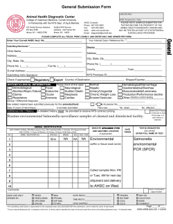 General Submission Form - Animal Health Diagnostic Center