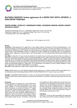MULTIDRUG RESISTANT Pantoea agglomerans IN A PATIENT