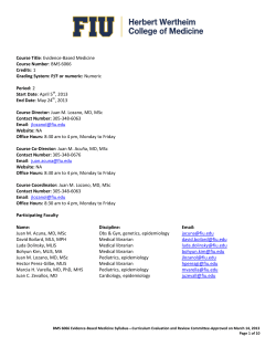 BMS 6066 - Evidence - Based Medicine Syllabus