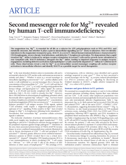 Second messenger role for Mg2+ revealed by human T-cell