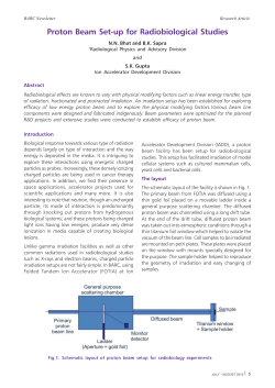 Proton Beam Set-up for Radiobiological Studies