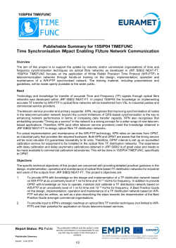 Publishable Summary Time synchronisation impact