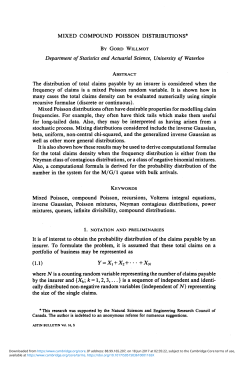 MIXED COMPOUND POISSON DISTRIBUTIONS* Department of
