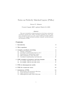 Notes on Perfectly Matched Layers (PMLs)