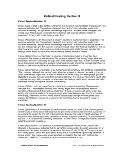 Critical Reading: Section 3