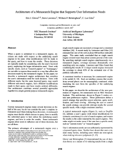 Architecture of a Metasearch Engine that Supports User Information