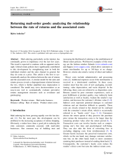 Returning mail-order goods: analyzing the relationship between the