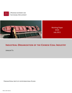 industrial organization of the chinese coal industry