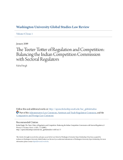 The Teeter-Totter of Regulation and Competition