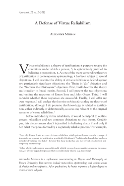 A Defense of Virtue Reliabilism