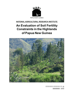 An Evaluation of Soil Fertility Constraints in the Highlands of Papua