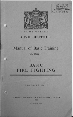Manual of Basic Training BASIC FIRE FIGHTING