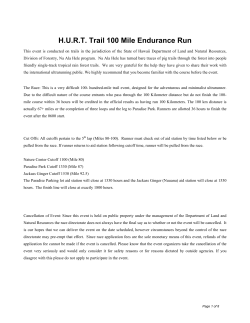 HURT Trail 100 Mile Endurance Run
