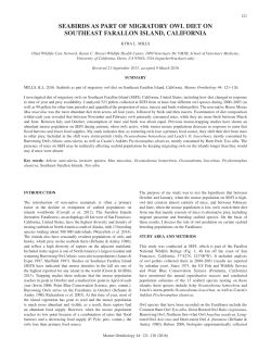 seabirds as part of migratory owl diet on southeast farallon island