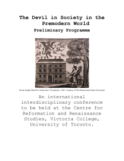 The Devil in Society in the Premodern World