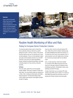 Routine Health Monitoring of Charles River Mice and Rat Barrier