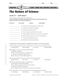 Chapter 1 Study Guide Earth Science