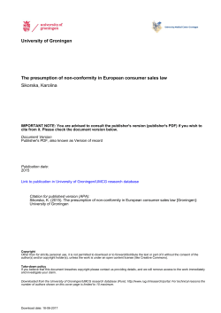 The presumption of non-conformity in European consumer sales law