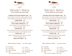 Dessert Menu Dessert Menu Dessert Menu Dessert Menu