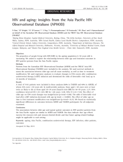 HIV and aging: insights from the Asia Pacific HIV Observational