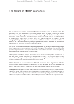 The Future of Health Economics